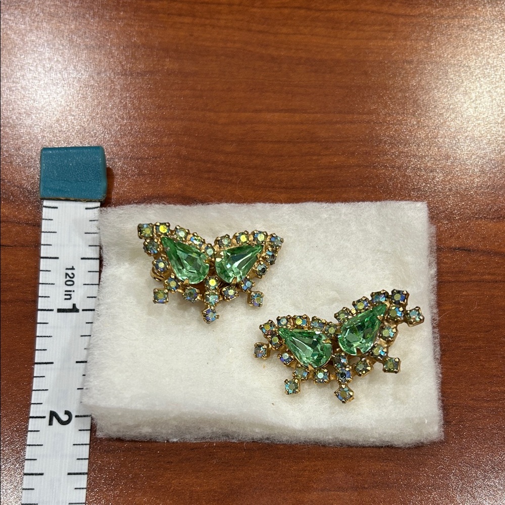 Elegant Green Costume Butterfly Earrings